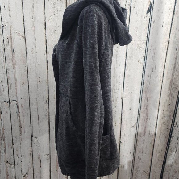 Women's Size 10 Lululemon Button Front hooded sweatshirt coat Gray Spacedye EUC - Picture 16 of 16